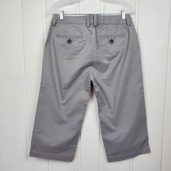 Eddie Bauer Gorpcore Gray Cotton Mid Rise Wide Leg Capris Women's 8 - Picture 2 of 6